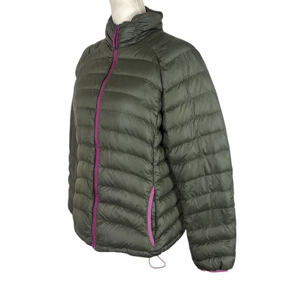 Prana Packable Lyra Down Puffer Winter Jacket Olive Green Lightweight Sz Medium - Picture 6 of 10